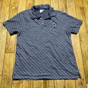 Tottenham Hotspur FC Mens Polo Shirt Large Gray Diamond Pattern Spurs Soccer OG